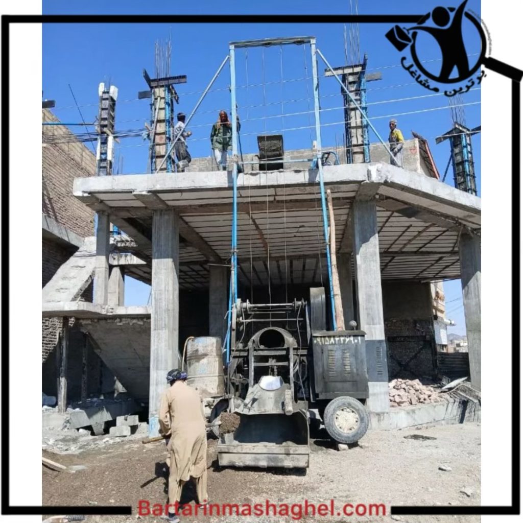 بتن ریزی با دستگاه خلاطه اسماعیل زاهدان